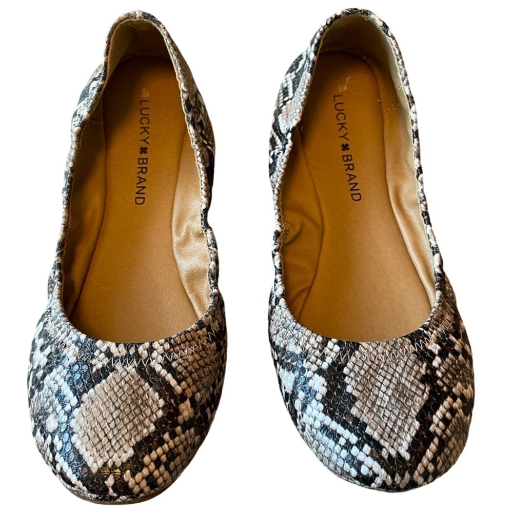 Lucky Brand Emmie Snake Skin Ballet Flats Size 8.5